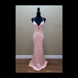 Peach Ruffle Gown-Betsy & Adam